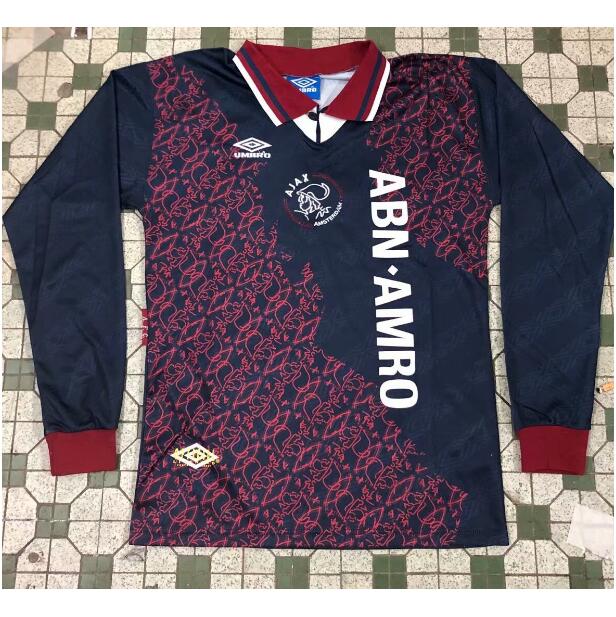 1994-95 Ajax Retro Long Sleeve Away Kit Soccer Jersey